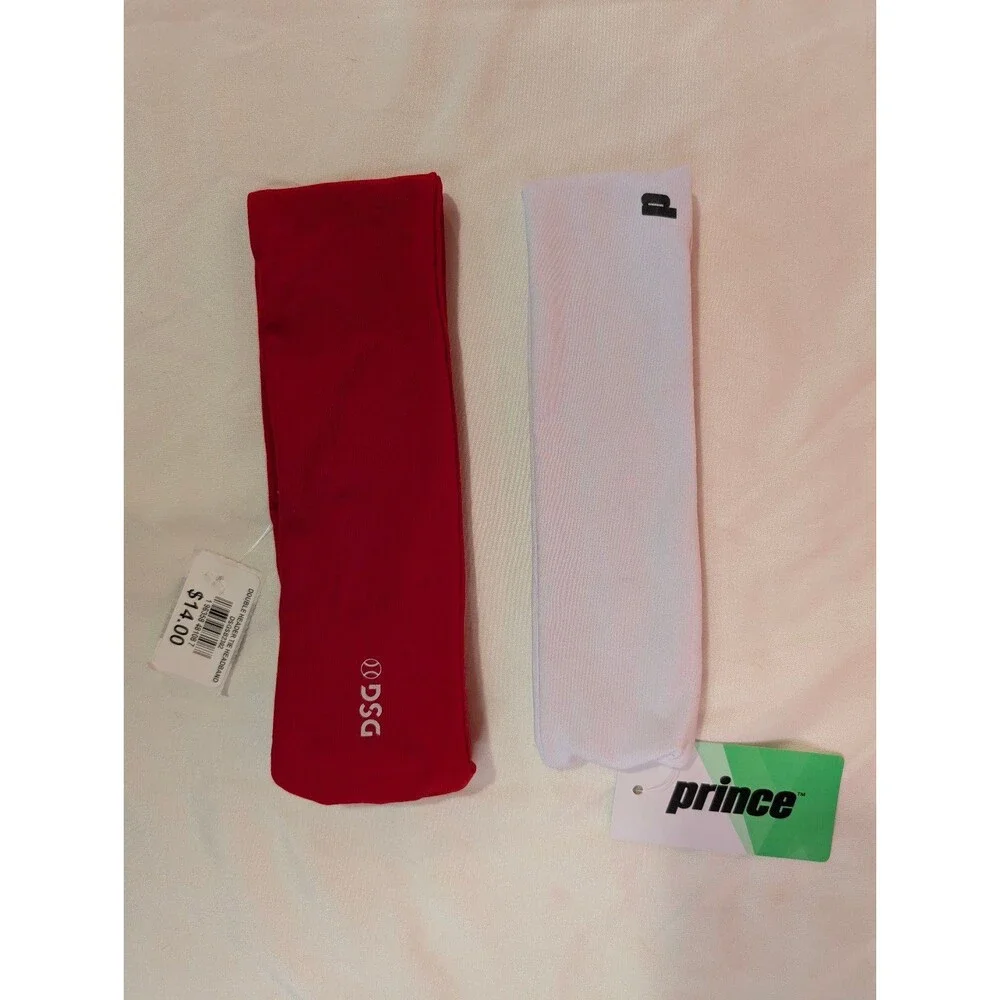 Girls Softball Headbands Red White 2 Pack Sports Athletics